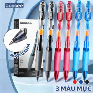 Set 10 Bút Bi Béo Bút Gel Bấm Thay Ngòi 11cm Mực Xanh Đen Đỏ Ngòi 0.5mm Viết Trơn Mượt Mực Nhanh Khô, Đệm Tay Êm Ái Cho Học Sinh, Sinh Viên, Văn Phòng